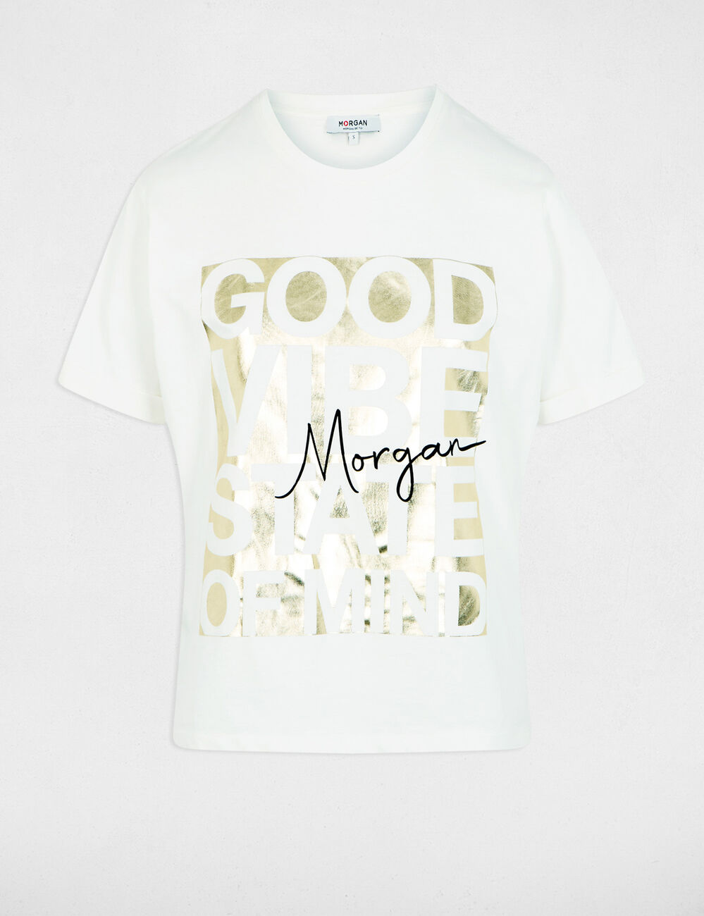 Round neck t-shirt white women