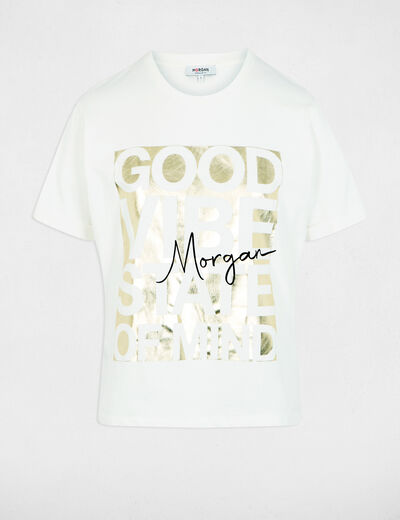 Round neck t-shirt white women