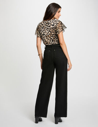 V-neck voile t-shirt multicolor women