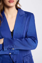 Blazer suédine bleu electrique femme