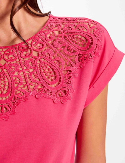 Short-sleeved t-shirt fuchsia pink women