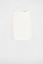 Mini skirt with buttons ivory women