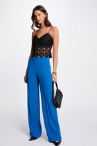 Loose wide leg trousers electric blue women
