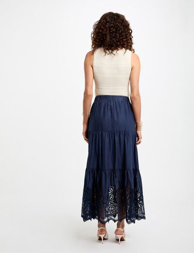 Knitted top with V-neck ivory women