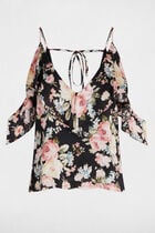 Printed top with ruffles multicolor women