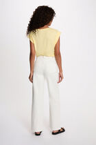Sleeveless t-shirt light yellow women