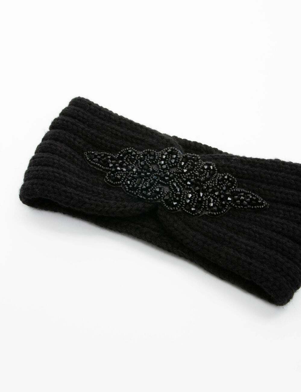 Bandeau avec détail en perles noir femme