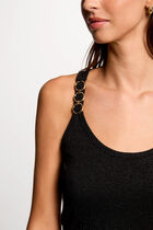 Vest top thin straps black women