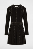 Fitted mini knitted dress black women