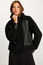short coat with tailored collar black women Short coat with tailored collar black women