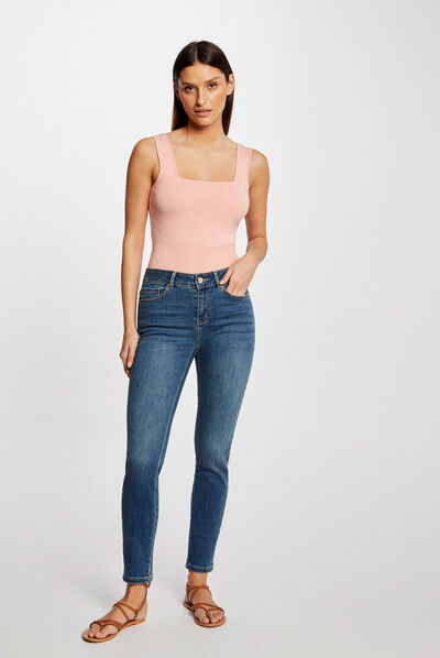 Slim jeans with rhinestones strips stone denim ladies'