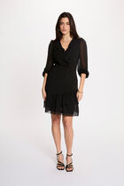 Sheer dress with V-neck black women