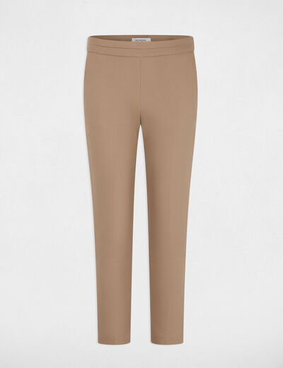 Cropped cigarette trousers taupe women