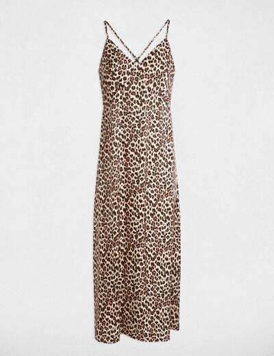 Printed straight midi dress multicolor women
