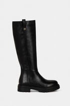 Bottes plates crantées noir femme