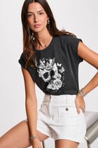 Short sleeve T-shirt dark grey women