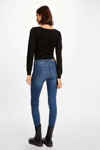 Long-sleeved jumper with chain details black ladies'