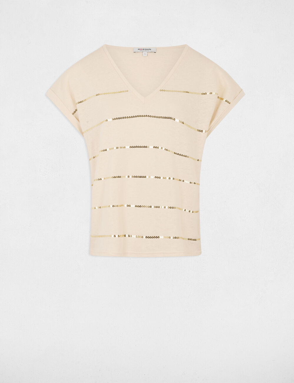Short-sleeved t-shirt cream women