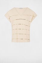 Short-sleeved t-shirt cream women