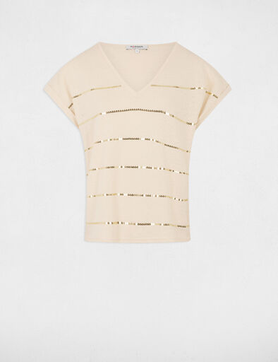 Short-sleeved t-shirt cream women