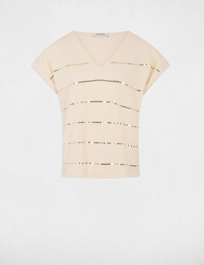 Short-sleeved t-shirt cream women