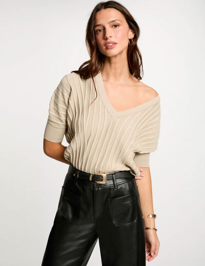 Jumper 3/4-length sleeves sand women