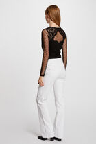 Bootcut jeans with ornaments ivory women