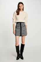 Jumper round neck and buttons ivory women