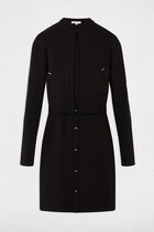 Short 2-in-1 effect dress black women
