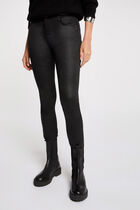 Slim trousers with wet effect black women