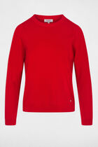 Textured knit sweater red women