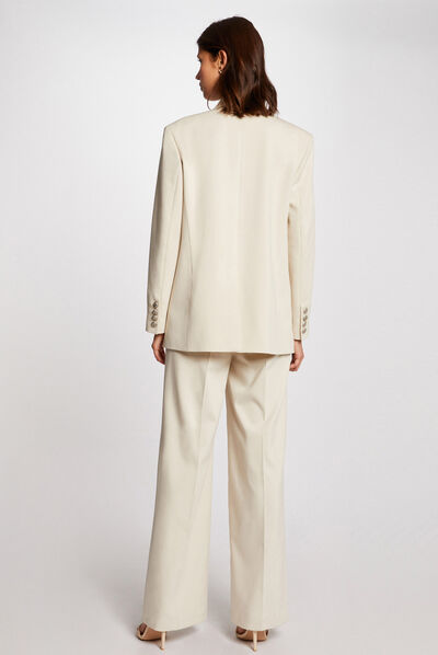 Loose city buttoned jacket ivory ladies'