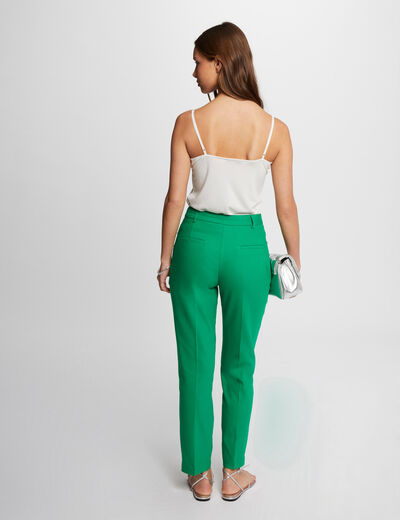 Cropped fitted trousers green ladies'