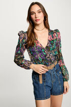 Long-sleeved blouse multicolor women