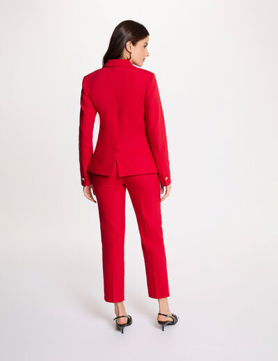 Cropped cigarette trousers red women