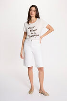 Round neck short-sleeve t-shirt white women