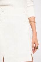 Mini skirt with buttons ivory women