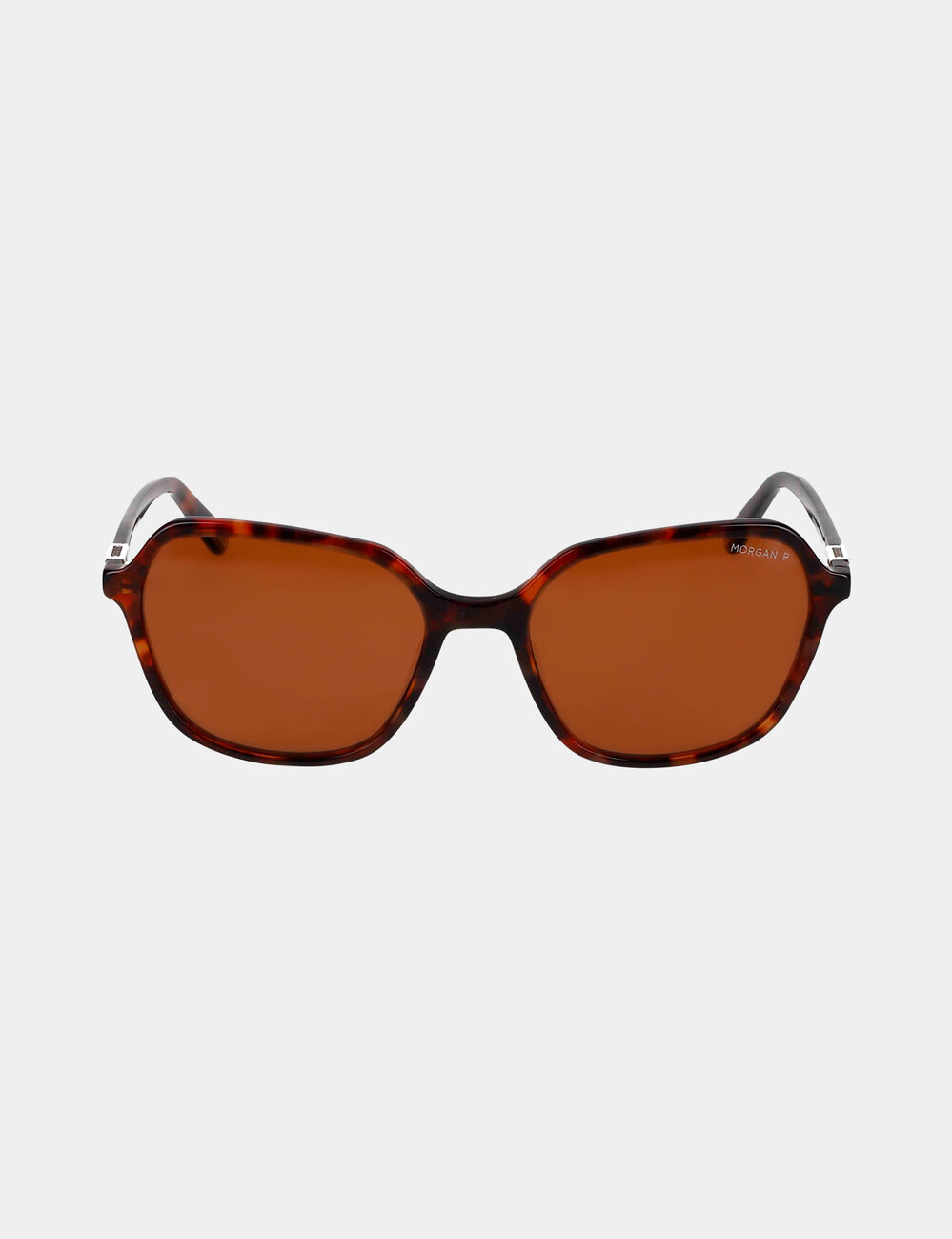 Hexagonal sunglasses brown women