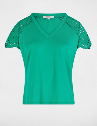 Short-sleeved t-shirt emerald green women
