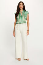 Sleeveless blouse with V-neck multicolor women