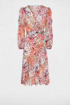 Printed midi wrap dress multicolored women