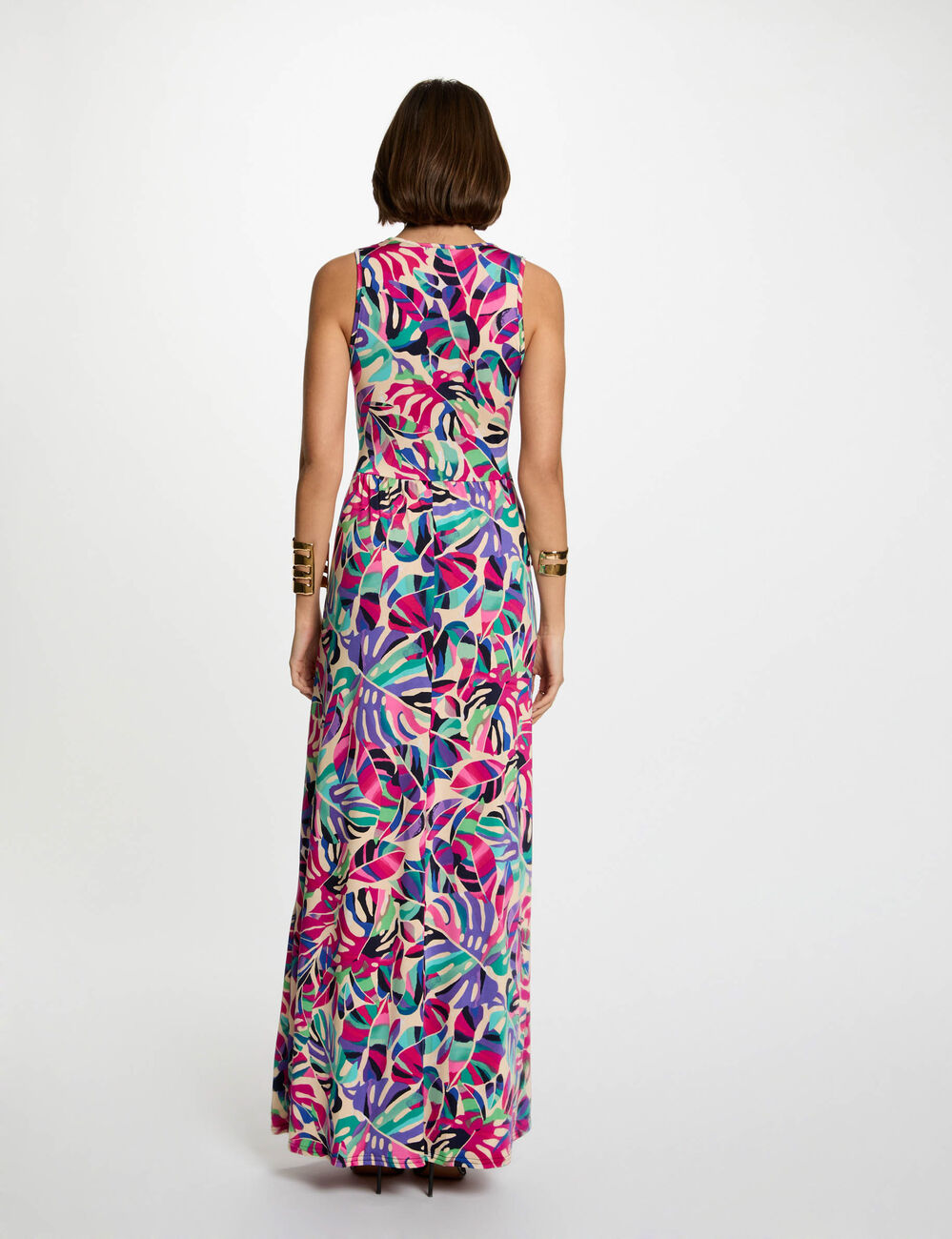 Printed maxi straight dress multicolor women