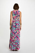 Printed maxi straight dress multicolor women