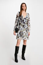 Printed mini straight dress multicolored women