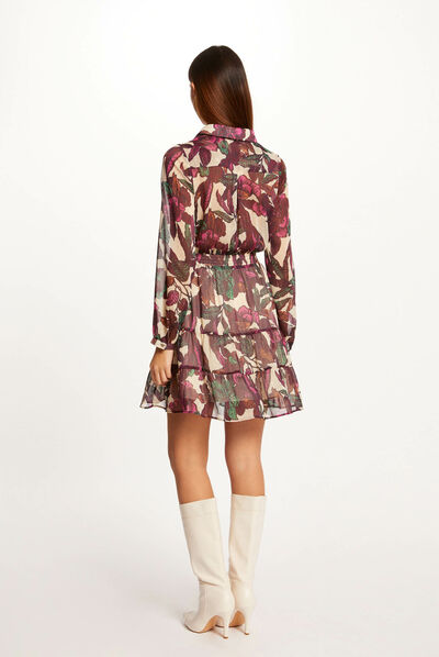 A-line dress with vegetal print multico ladies'