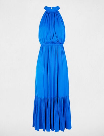 Maxi loose A-line dress electric blue women