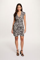 Flowy neckline dress multicolor women