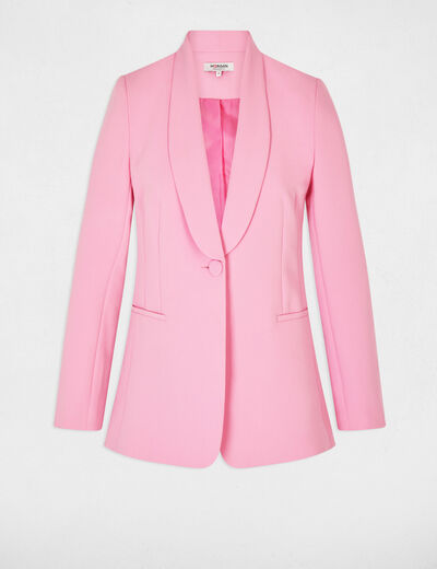 Shawl collar blazer light pink women