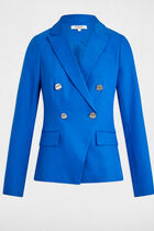 Double breasted blazer electric blue women