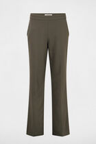 Cigarette trousers with darts khaki green women